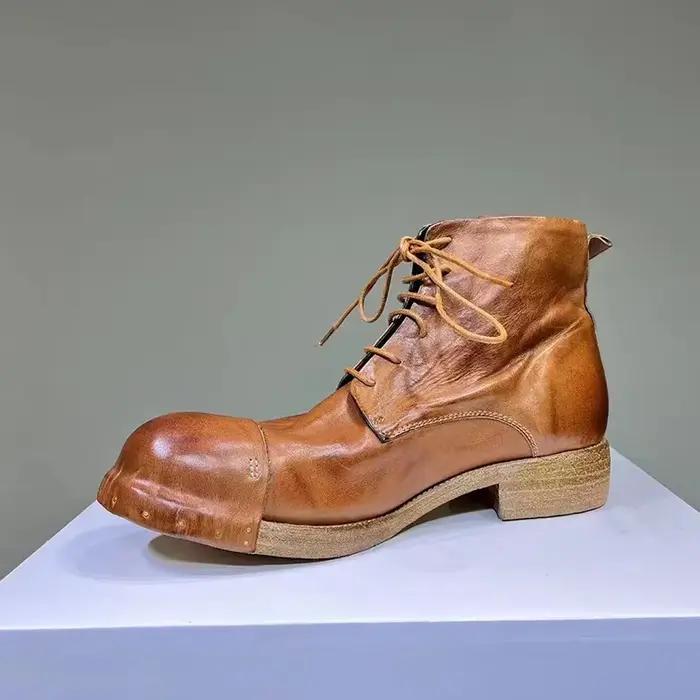 Bottes en cuir de cheval vintage faites à la main Goodyear pour hommes