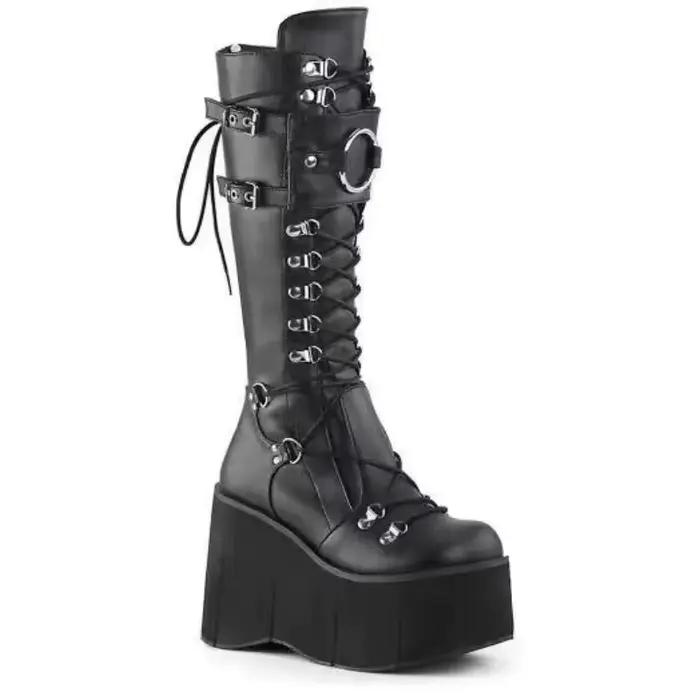 Bottes longues à semelles compensées pour femmes