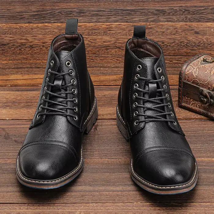 Bottes décontractées pour hommes, marque 2026, confortables et tendance, en cuir