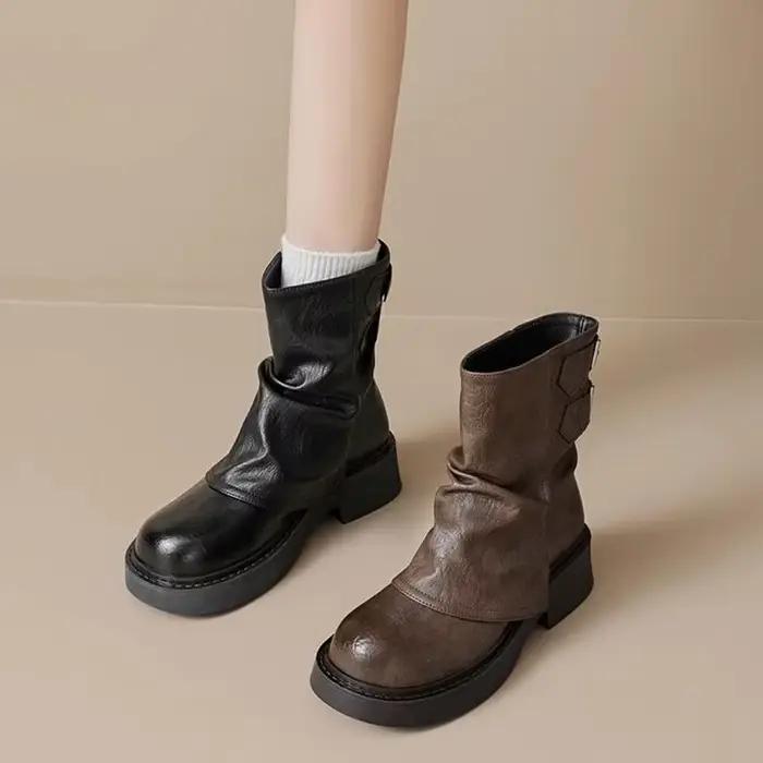 Bottines Courtes Hiver 2026 Nouvelle Tendance Design Bottes Femme Mode Urbaine