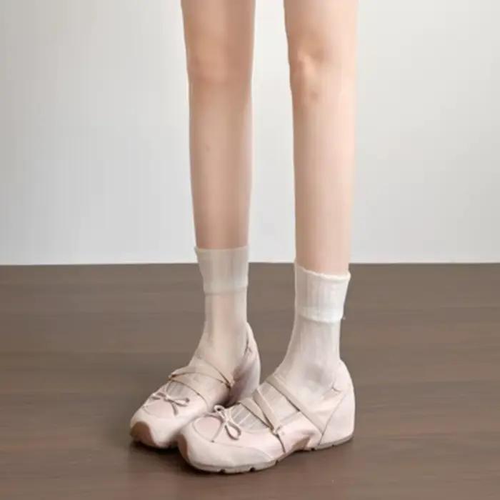 Chaussures Mary Jane pour femmes, baskets épaisses et élégantes, chaussures de ballet décontractées à la mode, chaussures de créateur, Zapatos De Mujer