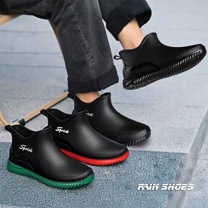 Bottines de pluie imperméables et antidérapantes pour hommes, résistantes à l'usure, adaptées à la pêche et au camping, printemps/automne