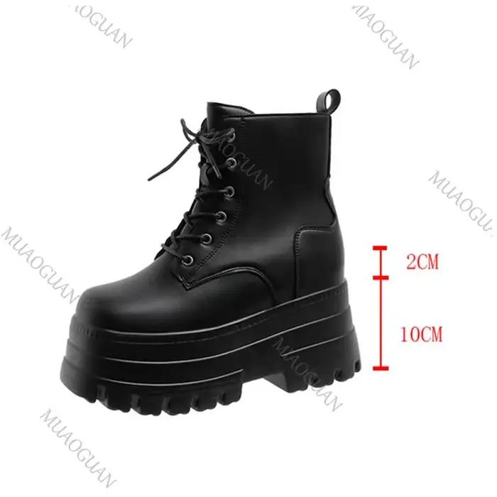 2025 bottes courtes pour femmes fond épais décontracté noir blanc bottines printemps automne plate-forme
