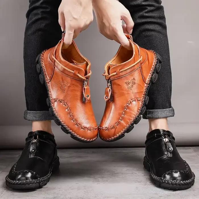 Bottes de rinçage en cuir véritable pour hommes