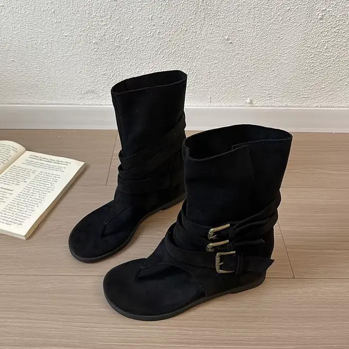 Bottines pour femmes à talon compensé et à bout ouvert, nouvelle collection été 2026, style romain tendance et cool