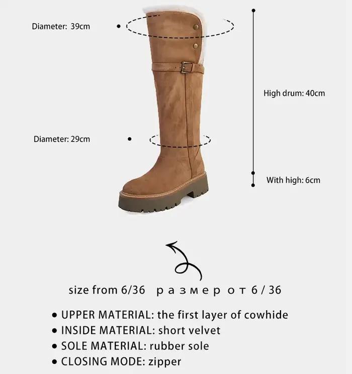 Ods luxe sur le genou bottes femmes nouvelle haute qualité véritable daim