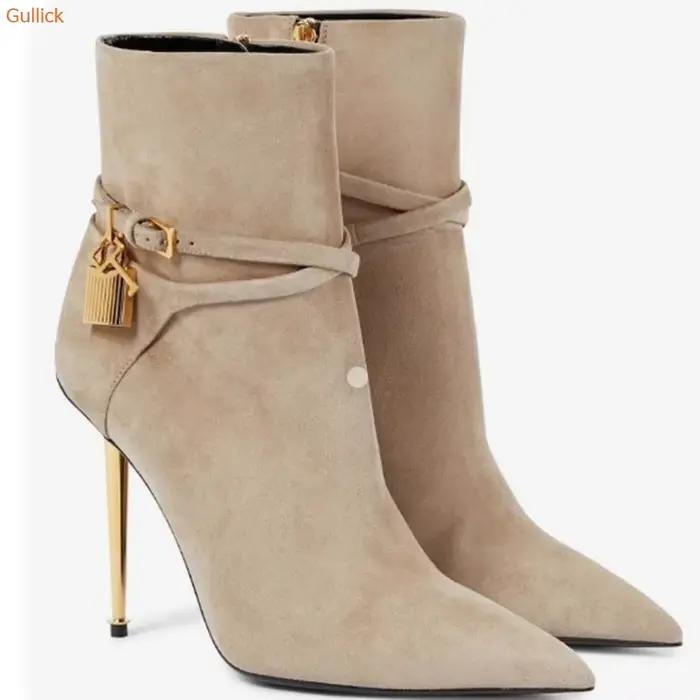 Bottes de rinçage pointues en cuir verni pour femmes