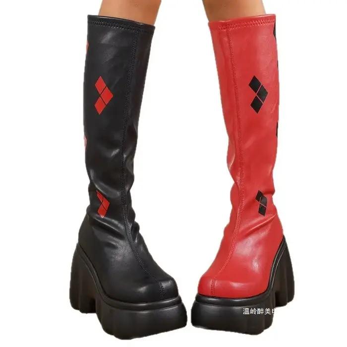 Bottes hautes à plateforme pour femmes