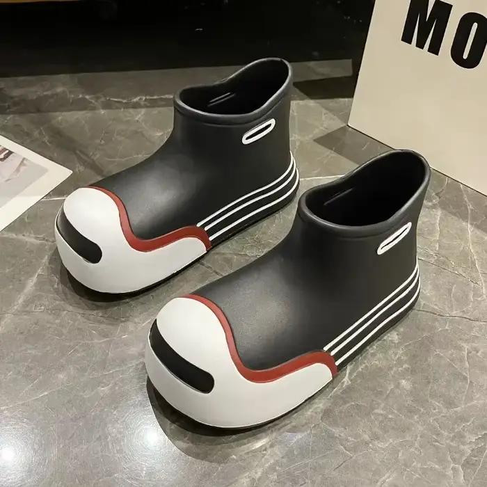 Nouvelles bottes de pluie Kawaii pour femmes, chaussures en EVA imperméables, bottes de pluie mignonnes pour enfants, confortables pour le jardin, le travail et les occasions spéciales