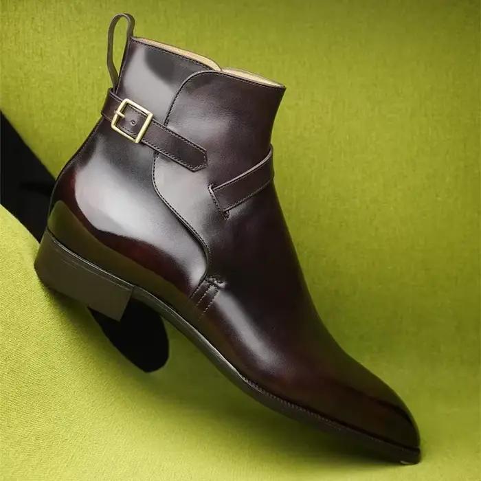 Bottes courtes brunes et noires à la mode pour hommes, bottes de cheville faites à la main, bottes de moto, élégantes et confortables pour toutes les saisons