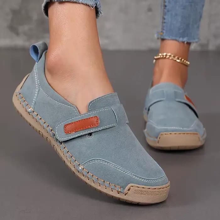 Bottes plates ZUUBAN en cuir solide pour femmes, confortables et respirantes, idéales pour les saisons estivales et les occasions décontractées