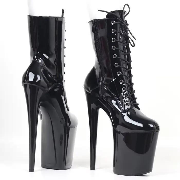 Bottes à talons hauts extrêmes plateforme sexy à lacets pour femmes occasions spéciales printemps automne