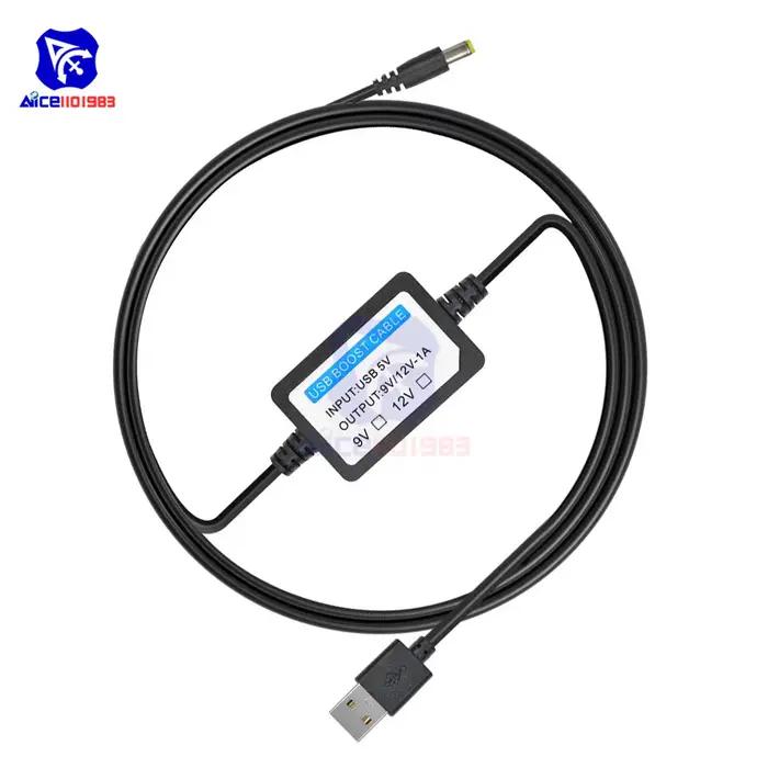 Câble d'alimentation USB vers 5.5x2.1mm, 5V à 9V/12V, pour ventilateur, haut-parleur de voiture