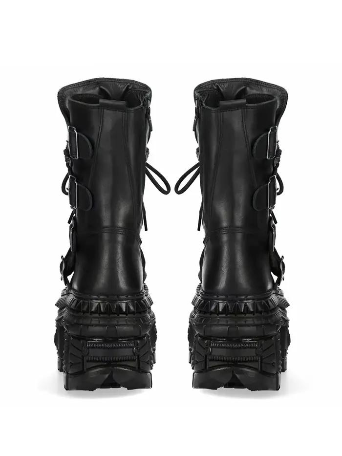 2025 nouveau Style Punk femmes bottes à lacets talon hauteur plate-forme chaussures femme gothique cheville Rock
