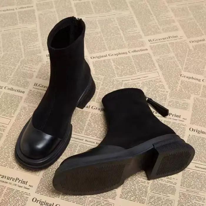 Bottines en daim patchwork pour femmes