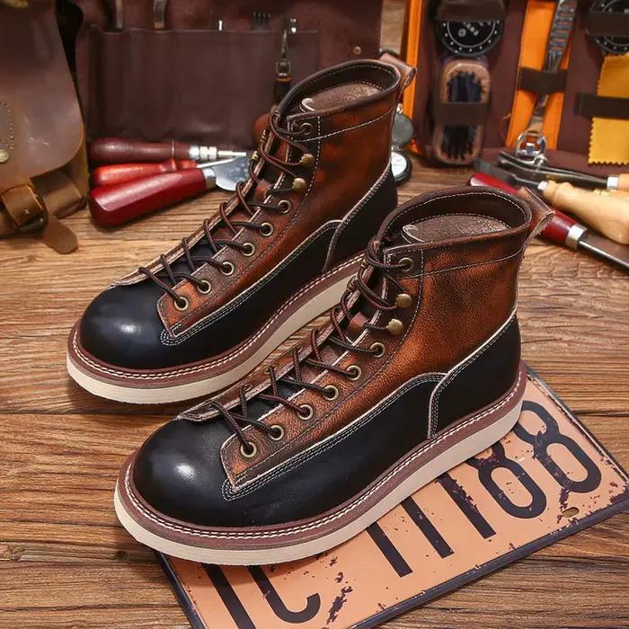 Bottes de singe rétro durables Goodyear cousues et robustes