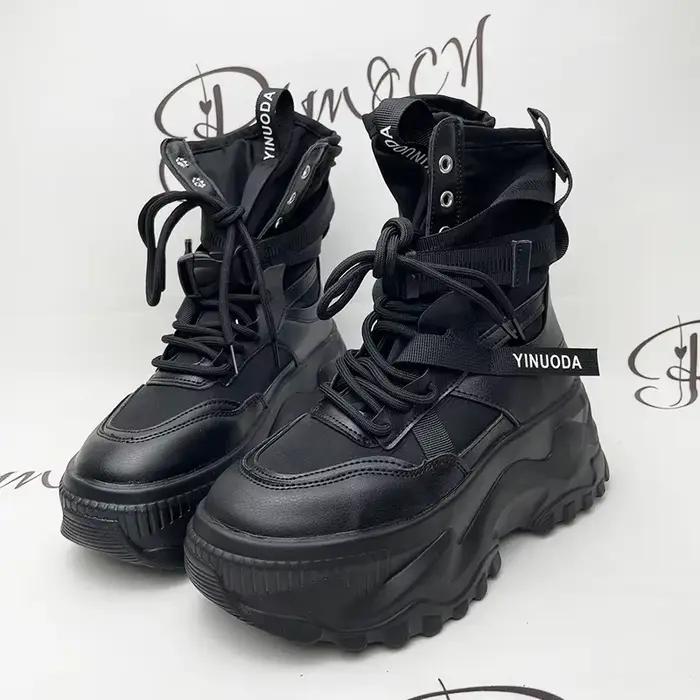 Bottines confortables à plateforme épaisse Y2K pour femme