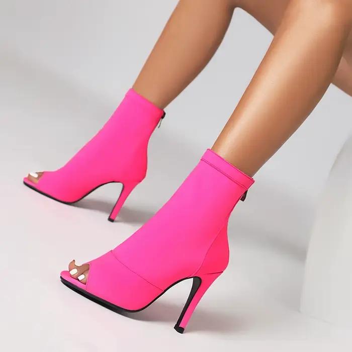 Bottes à talons hauts pour femmes, bottes classiques en daim, bottes décontractées, chaussures de danse latine modernes, chaussures de danse salsa, chaussures de pole dance sexy, bottes élastiques aju