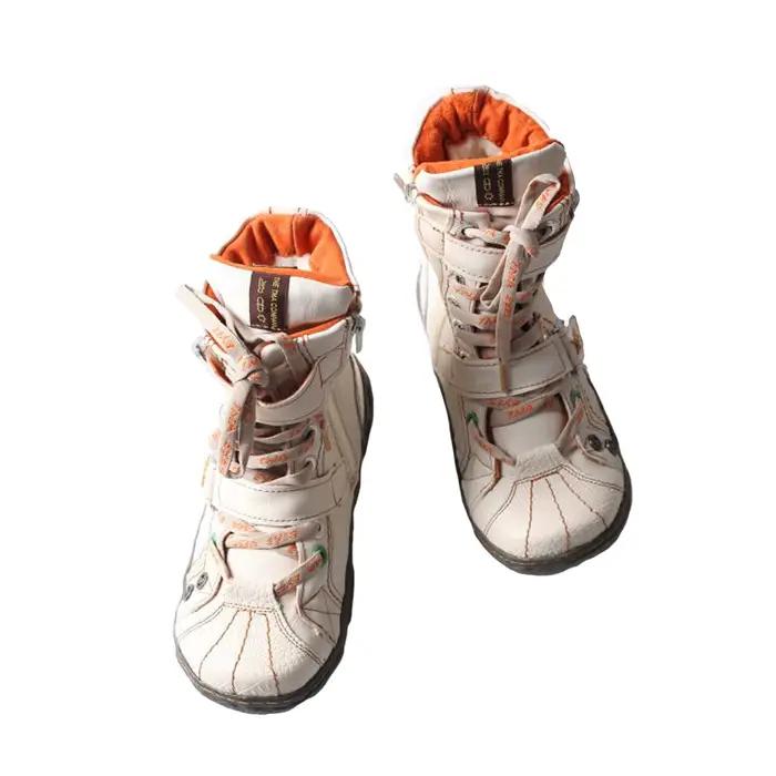 TMA EYES – bottes en cuir PU lavé à Double sangle avec doublure en fausse fourrure pour femme