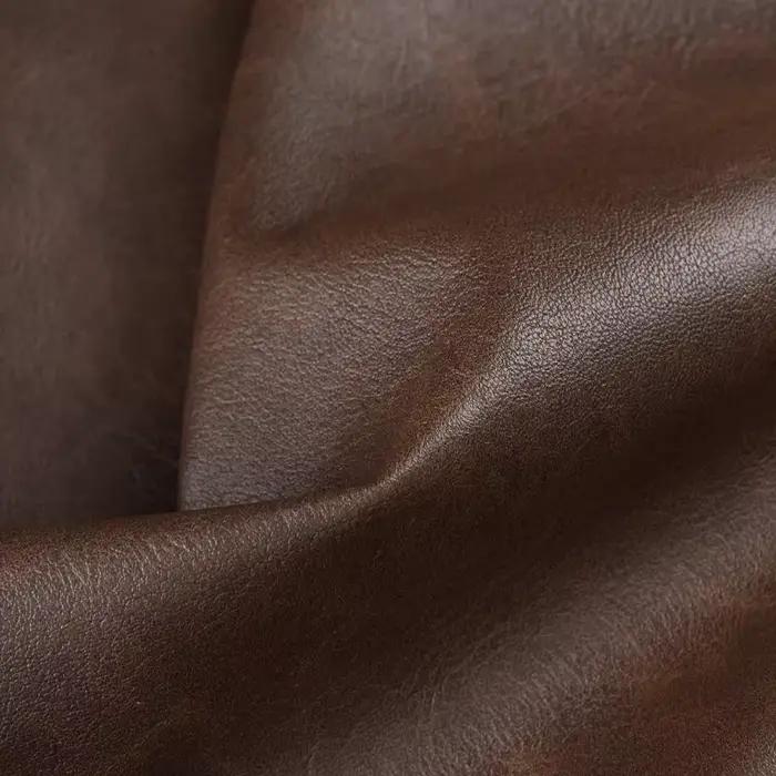 Cuir PU marron châtain, tissu imperméable Vintage en détresse, couture faite à la main, couleur changeante, matériel artisanal de décoration de styliste