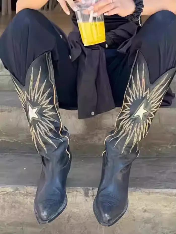 Bottes de Cowboy noires pour femmes