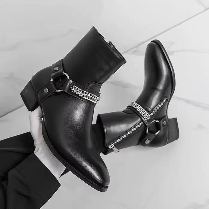 Bottes Chelsea classiques rétro pour hommes bottes à la cheville en microfibre style britannique pour hommes chaussures décontractées pour affaires et sorties WEEK-END