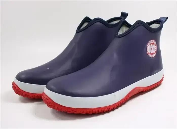 Bottes de pluie imperméables BKQU pour hommes en PVC bout rond sans lacets adaptées aux quatre saisons à offrir pour des occasions spéciales