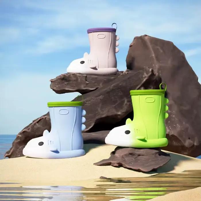 Bottes de Pluie en Forme de Requin pour Femme, Imperméables, Caoutchouc Épais, Dessin Animé Mignon, Chaussures d'Eau, Kawai, Amusantes, Extérieur, Antidérapantes Occasions Spéciales