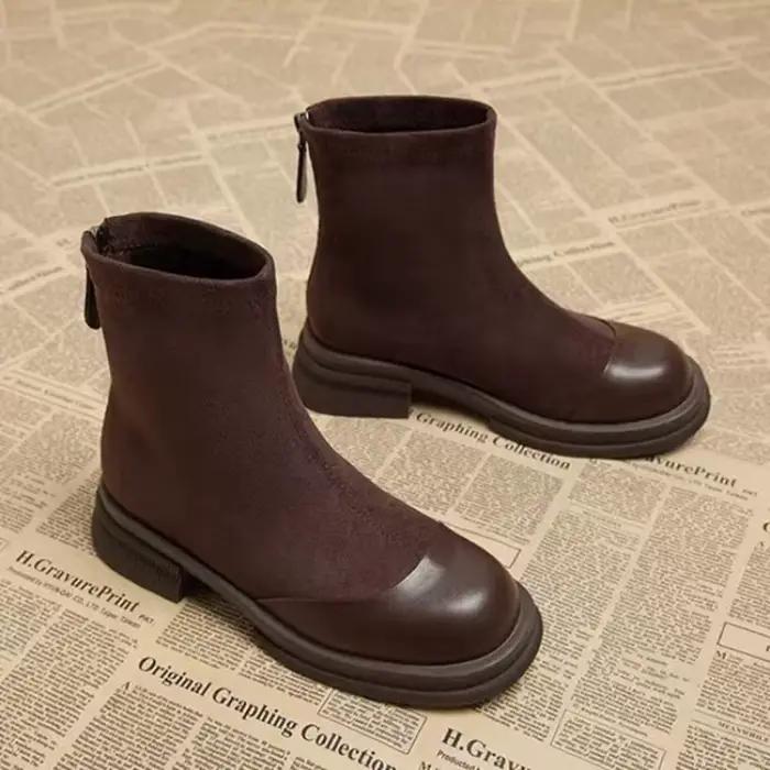 Bottines en daim patchwork pour femmes