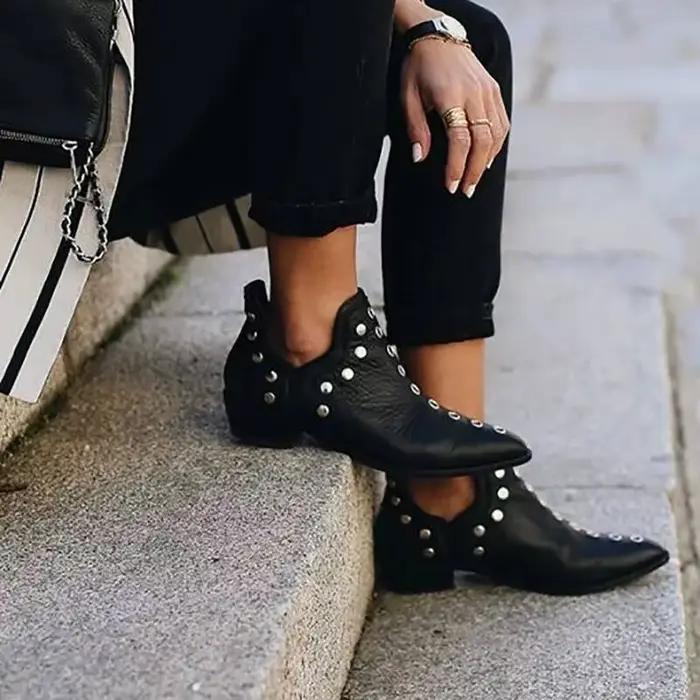 Bottines rétro à rivets pour femmes, bottes courtes personnalisées, chaussures taille 34 à 43
