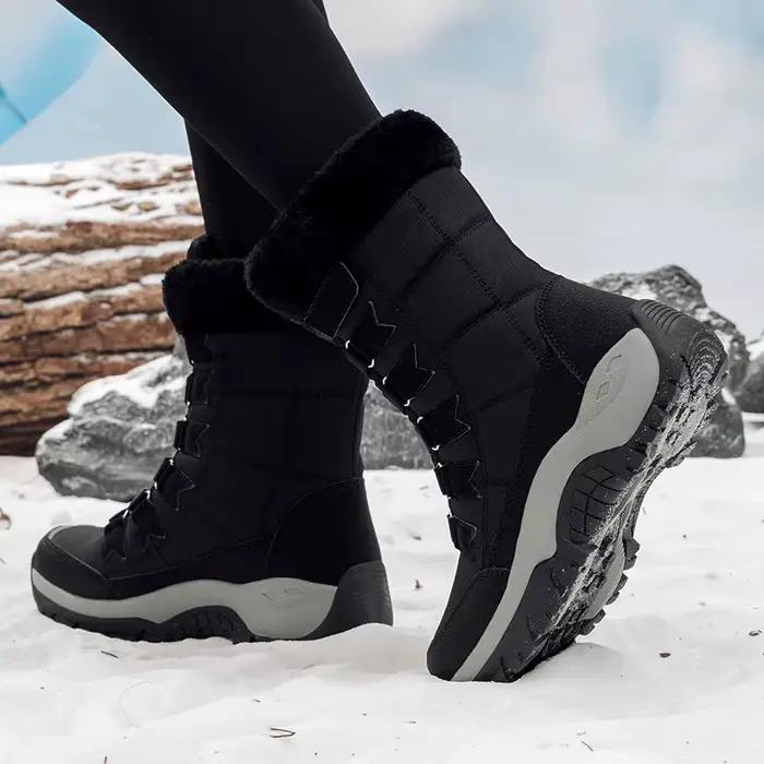 Nouvelles bottes d'hiver pour femmes bottes de neige chaudes de haute qualité pour femmes bottines confortables bottes de randonnée imperméables en plein air taille 36-42