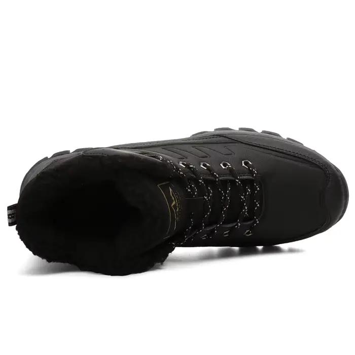 Chaussures de marche en cuir et peluche pour hommes