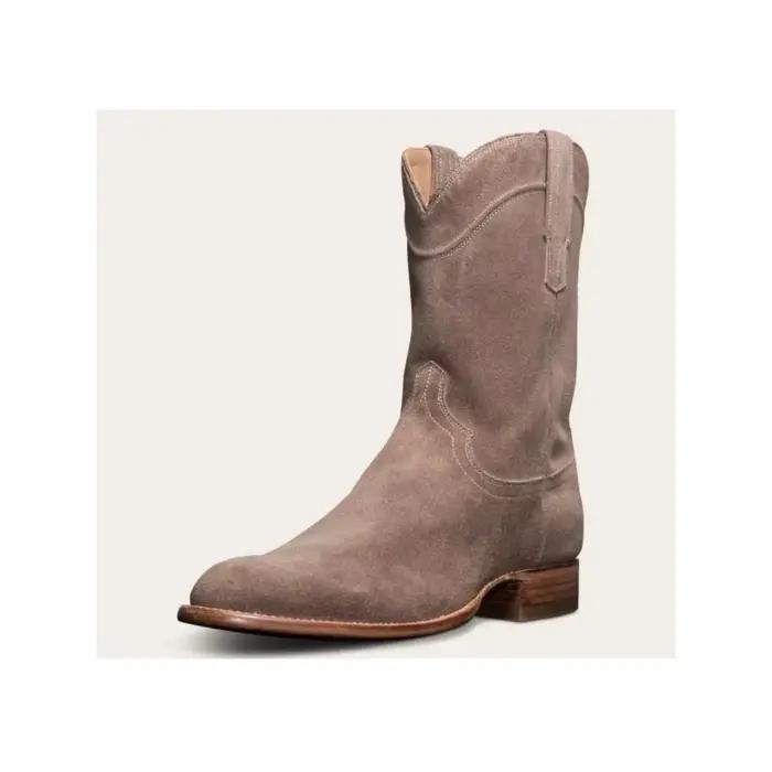 Bottes Chelsea en daim à talon bas pour femme