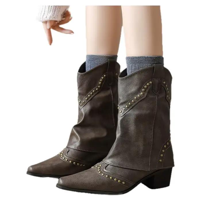 Bottes courtes rétro faites à la main pour femmes