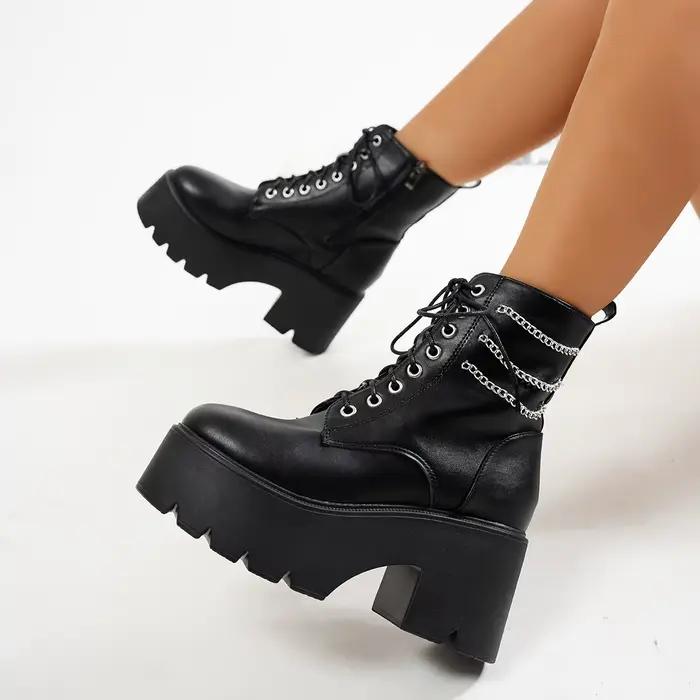 Botines punk gothiques en plein air pour femmes bottes de neige haute qualité et confortables pour l'hiver occasions spéciales
