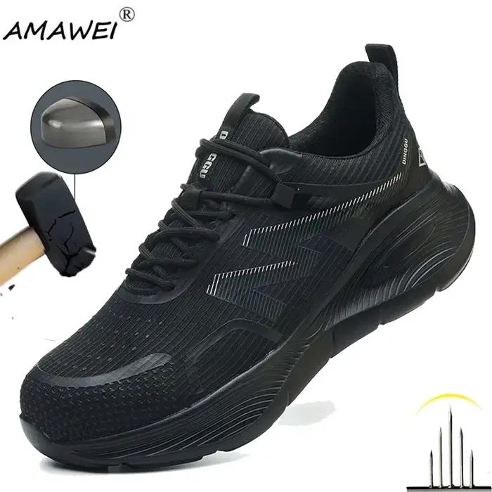 Bottes de sécurité robustes et légères pour hommes avec bout en acier protection talon semelle EVA ocasions travail sécurité