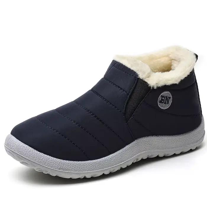 Bottes en non-tissé pour hommes, doublure en peluche, imperméables, style décontracté, idéales pour l'hiver et les randonnées enneigées