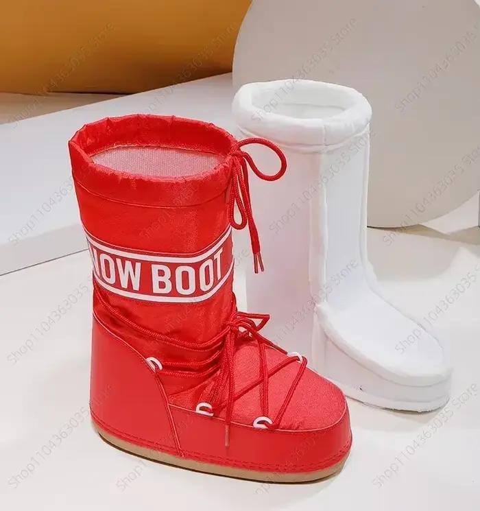 Bottes de neige mi-mollet pour femmes, résistantes au froid, antidérapantes, peluche épaisse, imperméable, plateforme épaisse, bottes de Ski spatiales, taille 35 à 43, 2026