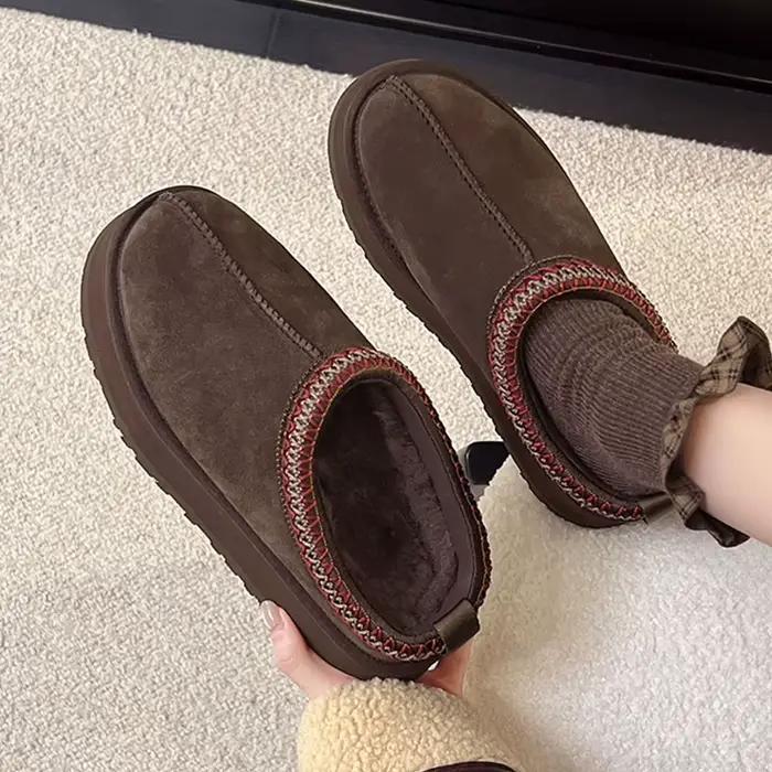 Hiver chaussons pour femmes chaussures plates plate-forme Singback Mules
