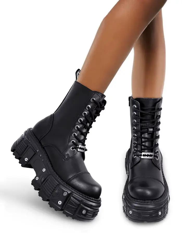 Bottines Punk à plateforme pour femmes