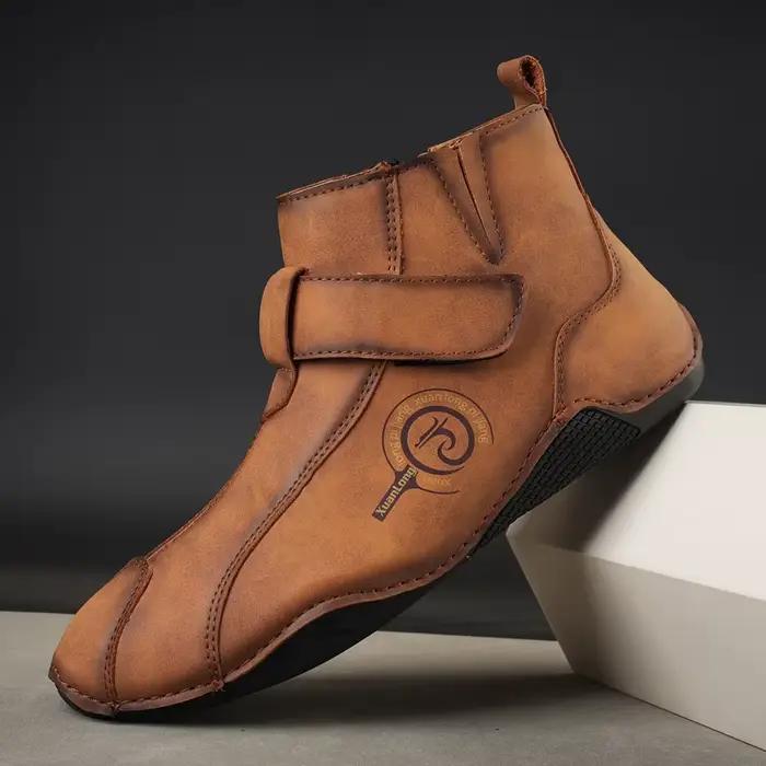 Automne et hiver nouveaux hommes bottes courtes 2025 britannique classique rétro fond plat coton chaussures en plein air affaires chaussures de ville