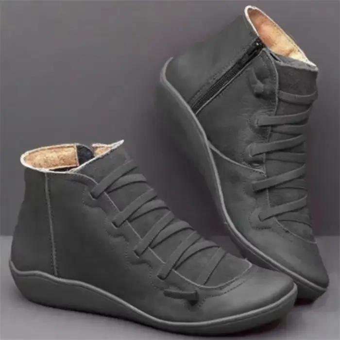 Bottes d'hiver en cuir véritable pour femme