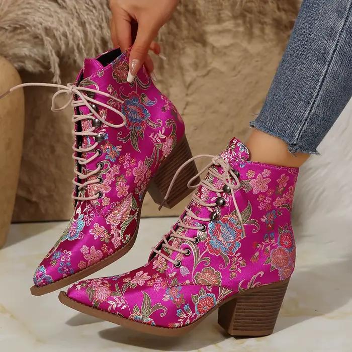 Bottines ethniques à bout pointu pour femmes