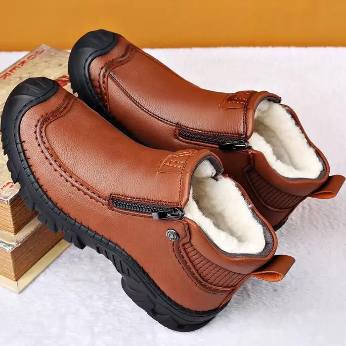Bottines d'hiver en peau de mouton pour hommes, bottes de neige en laine, les plus chaudes, décontractées, de haute qualité, imperméables, de marque de styliste