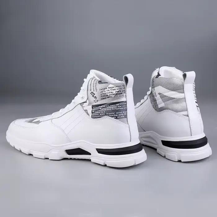 Homme bottes ascenseur chaussures talons cachés en cuir de vache mode bottines