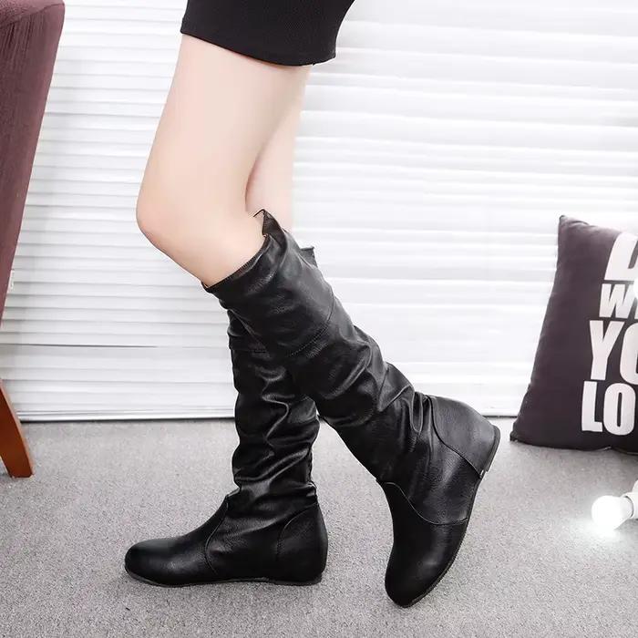 Bottes pour femmes créateur de mode plissé