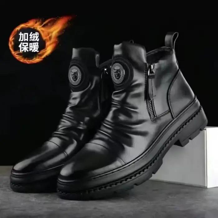 2025 nouveau Style britannique hommes bottes courtes Chelsea bottes pour hommes d'affaires hommes chaussures habillées décontracté haut-haut botte hommes plate-forme bottes