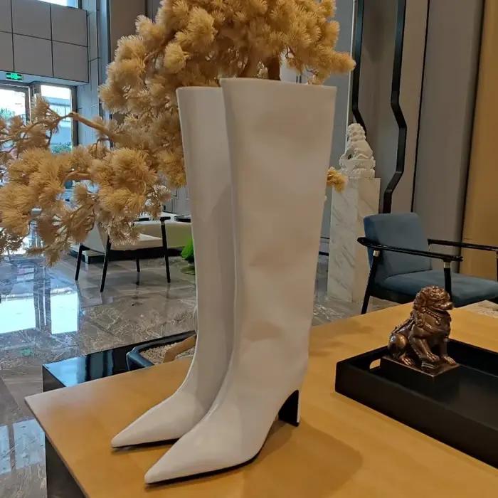 Bottes Courtes Argentées à Tête Jolie tue pour Femme, Chaussures à la Mode, Talon Haut, Longueur Genou, Grande Taille, Sexy, 34-44, 9cm, 37cm, 15cm, 2024