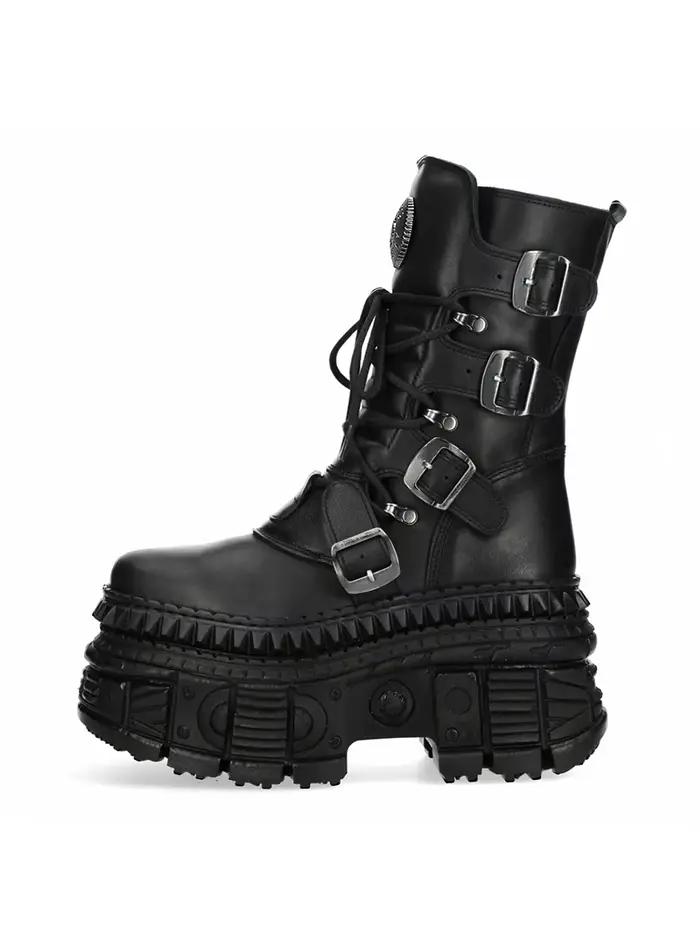 2025 nouveau Style Punk femmes bottes à lacets talon hauteur plate-forme chaussures femme gothique cheville Rock