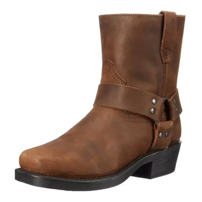 Bottes de Cowboy rétro en cuir Pu pour hommes, chaussures à enfiler, bottes de chevalier d'hiver, bottines grande taille 39-48